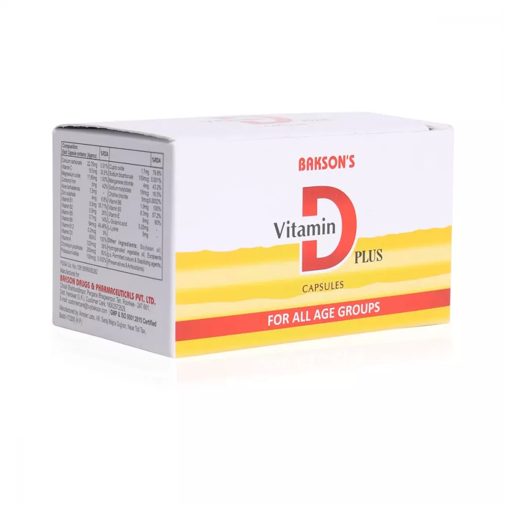 Bakson Vitamin D Plus Capsules (50cap) - Image 4