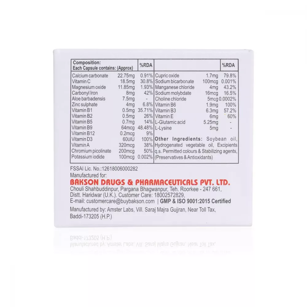 Bakson Vitamin D Plus Capsules (50cap) - Image 2