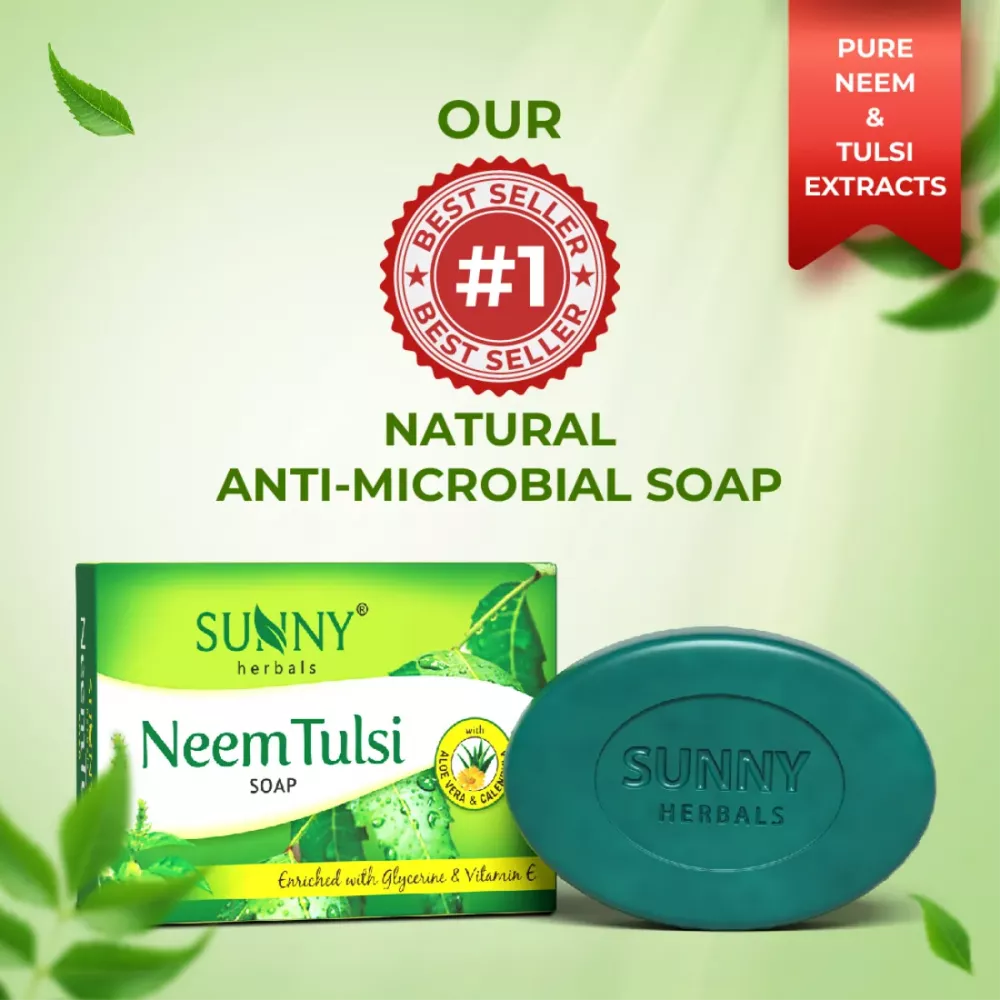 Bakson Sunny Neem Tulsi Soap (75g) - Image 4